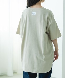 【リンクコーデ】【ママサイズ】ラウンドヘム ビッグシルエットTシャツ