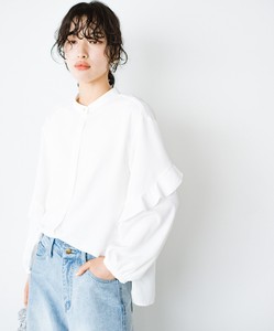 Button Shirt/Blouse Frilled Blouse Sleeve