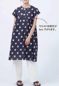 Casual Dress High-Waisted Spring/Summer Cotton One-piece Dress Polka Dot