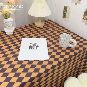 《 aimoha home 》ブロックチェックテープルクロス テーブルクロス チェック 89.5×140cm