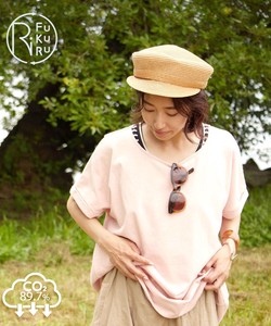 綿100％　日本製　ネップゆるシルエット　袖口ターンバックTシャツ　RiFUKURU