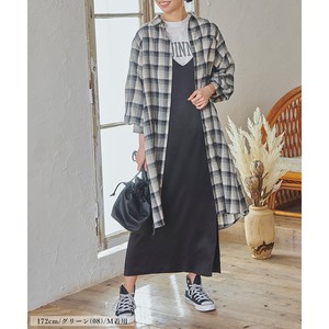 Button Shirt/Blouse Tunic Check Puff Sleeve Spring 【2024NEW】