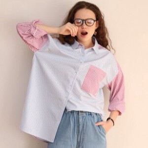 Button Shirt/Blouse Stripe