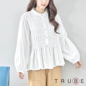 Button Shirt/Blouse Design Shirring L M 【2024NEW】