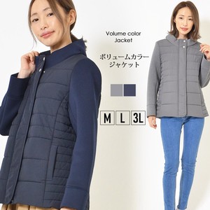 Jacket Plain Color Volume Stand-up Collar Casual L M