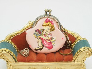 Pouch Pink Gamaguchi Heart-Patterned