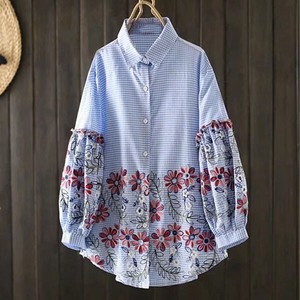 Button Shirt/Blouse Plaid Cotton NEW
