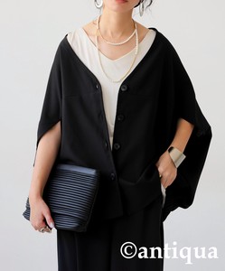 Antiqua Bolero Jacket Plain Color Tops Ladies' Short-Sleeve