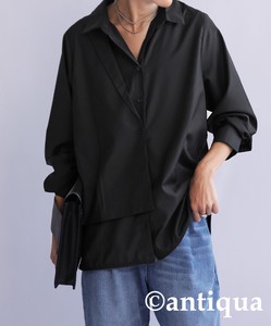 Antiqua Button Shirt/Blouse Long Sleeves Layered Tops Ladies'