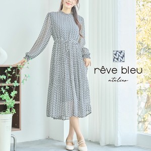 Casual Dress Patterned All Over Waist L One-piece Dress M 【2024NEW】