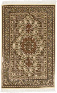 ペルシャ 絨毯 タブリーズ ウール 手織 約84×131cm T-17799