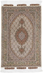 ペルシャ 絨毯 タブリーズ ウール 手織 約84×131cm TB-29434