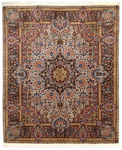 ペルシャ 絨毯 ケルマン ウール 手織 ラグ 約257×302cm KM-24967