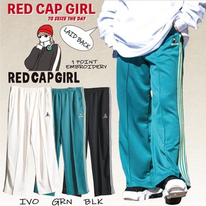 【24SS新作】RED CAP GIRL ジャージ ワンポイント刺繍 サイドライン トラックパンツ