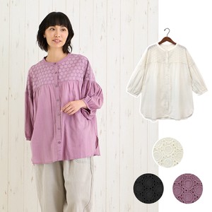 Button Shirt/Blouse Schiffli Stripe 【2024NEW】
