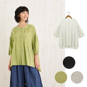 Button Shirt/Blouse Pintucked Rayon 【2024NEW】