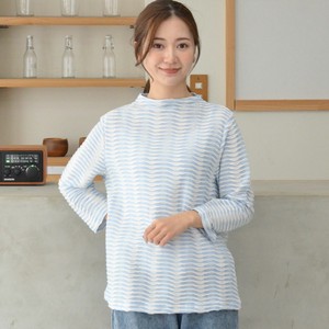 T-shirt Ripple Border Cut-and-sew 8/10 length Made in Japan