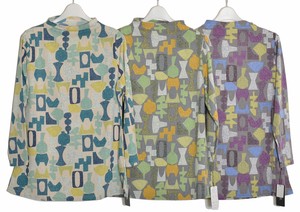 T-shirt Geometric Pattern Tunic Made in Japan