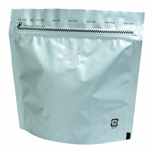 コーヒー用品 COT-823V チャック付アルミスタンドパックV付200g銀 ヤマニパッケージ