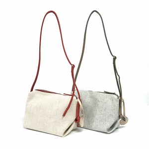 Shoulder Bag Cattle Leather Cotton Linen 5-colors 【2024NEW】