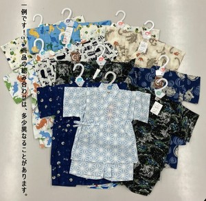 儿童浴衣/甚平 和风图案 混装组合 12件每组 日本制造
