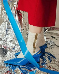 FAKUI　FOIL PRINT SOCKS WHITE×GOLD　箔プリントソックス