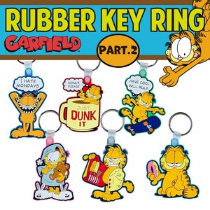 【世界中で愛されてる猫】【ぷくっとオシャレ】RUBBER KEY RING GARFIELD ガーフィールド キーリング