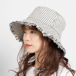 Hat Fringe Plain Color Stripe Ladies