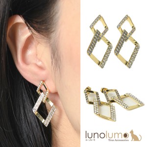 Pierced Earringss sliver Sparkle Ladies' Crystal