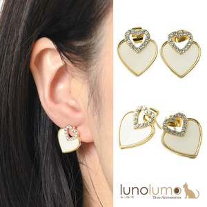 Pierced Earringss sliver White Sparkle Ladies'