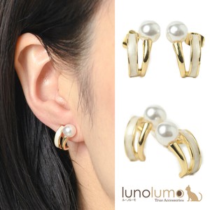 Pierced Earringss Pearl sliver White Casual Ladies Simple