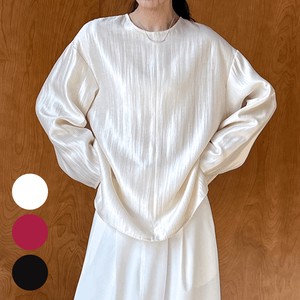 Button Shirt/Blouse Oversized Slit Washer Cut-and-sew