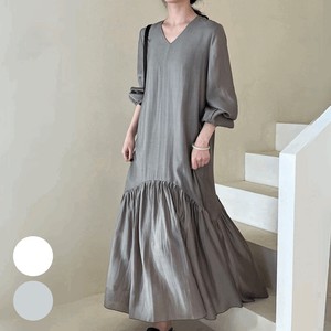 Casual Dress Long V-Neck One-piece Dress Washer