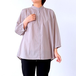 Button Shirt/Blouse Gathered Blouse Cambric 7/10 length 2024 Spring/Summer
