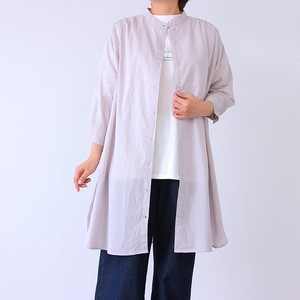 Button Shirt/Blouse Tunic Gathered Cambric One-piece Dress 7/10 length 2024 Spring/Summer