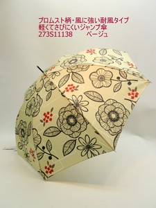 2024春夏新作）雨傘・長傘-婦人　ブロムスト柄・風に強い耐風タイプ・軽くてさびにくいジャンプ傘