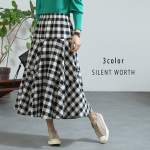 Skirt Voluminous Skirts Switching Checkered 【2024NEW】
