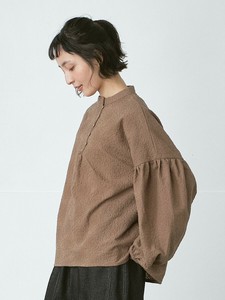 バンドカラープルオーバーブラウス コットン花柄刺繍 長袖　4色展開　 M L LL 3L《大きいサイズ》