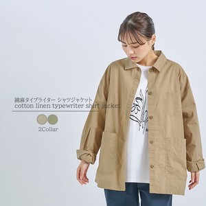 綿麻タイプライター シャツジャケット