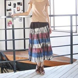インド綿 巻きスカート フレンチティラミス タイダイ染め ロング丈 約85cm ファッション