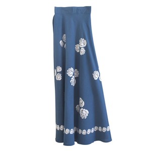 インド綿 巻きスカートマリンブルースモークブルー ロング丈 約85cm ファッション