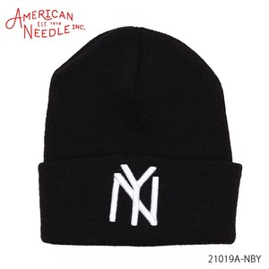 アメリカンニードル【AMERICAN NEEDLE】CUFFED KNIT ビーニー ニット帽 ニューヨーク・ブラックヤンキース