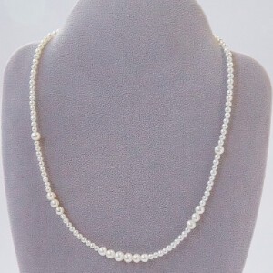 Pearls/Moon Stone Silver Chain Pearl Necklace