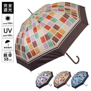 2024ss新作：春夏 晴雨兼用傘 タイル柄 ジャンプ傘  日傘 雨傘   UV 撥水