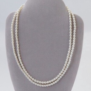 Pearls/Moon Stone Silver Chain Necklace