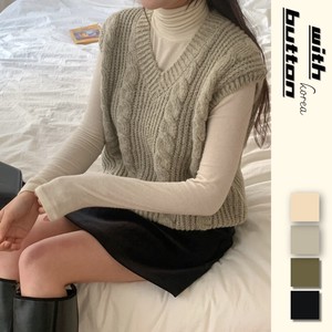 Sweater/Knitwear Knitted Vest Tops Sweater Vest Ladies