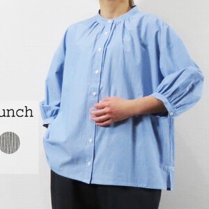 Button Shirt/Blouse Stripe Band Collar 【2024NEW】