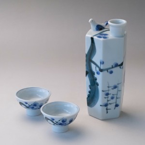 梅の木　うぐいす酒器揃　美濃焼（日本製）