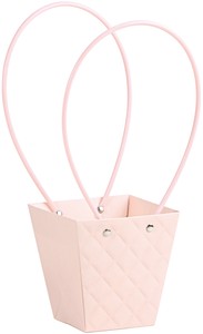 フラワー　花　母の日エンボスペーパーバッグ　ダ鉢3号用ピンク