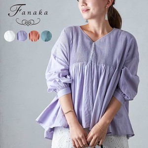 Button Shirt/Blouse Pintucked Blouse Fanaka